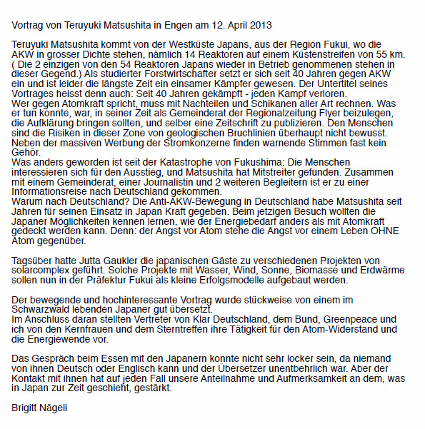 Vortrag von T. Matsushita